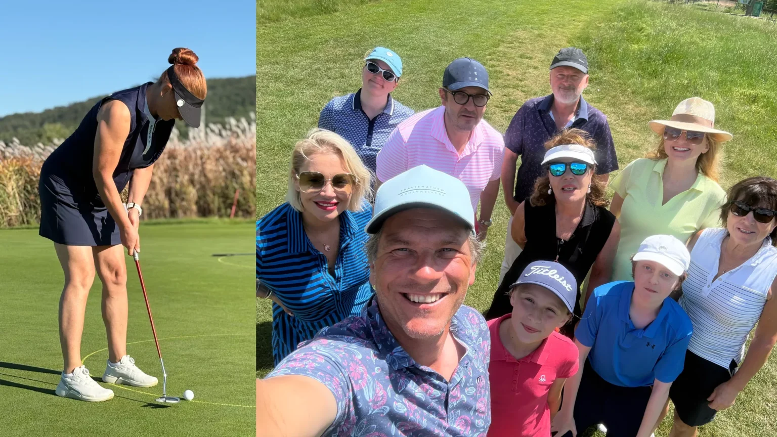 Skupina hráčů na golfovém kempu OMG.GOLF s Otakarem Marešem