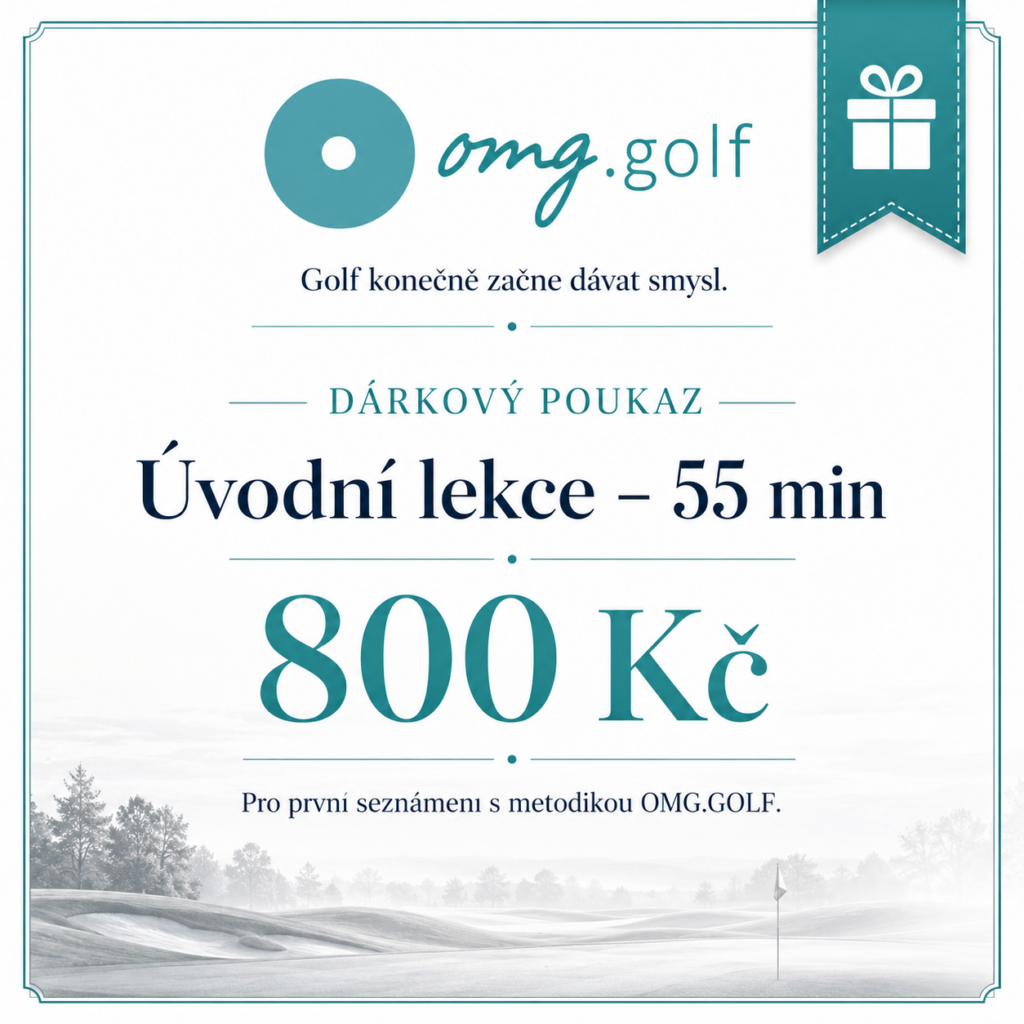 Úvodní lekce – 55 min – dárkový e-poukaz OMG.GOLF bez uvedené ceny